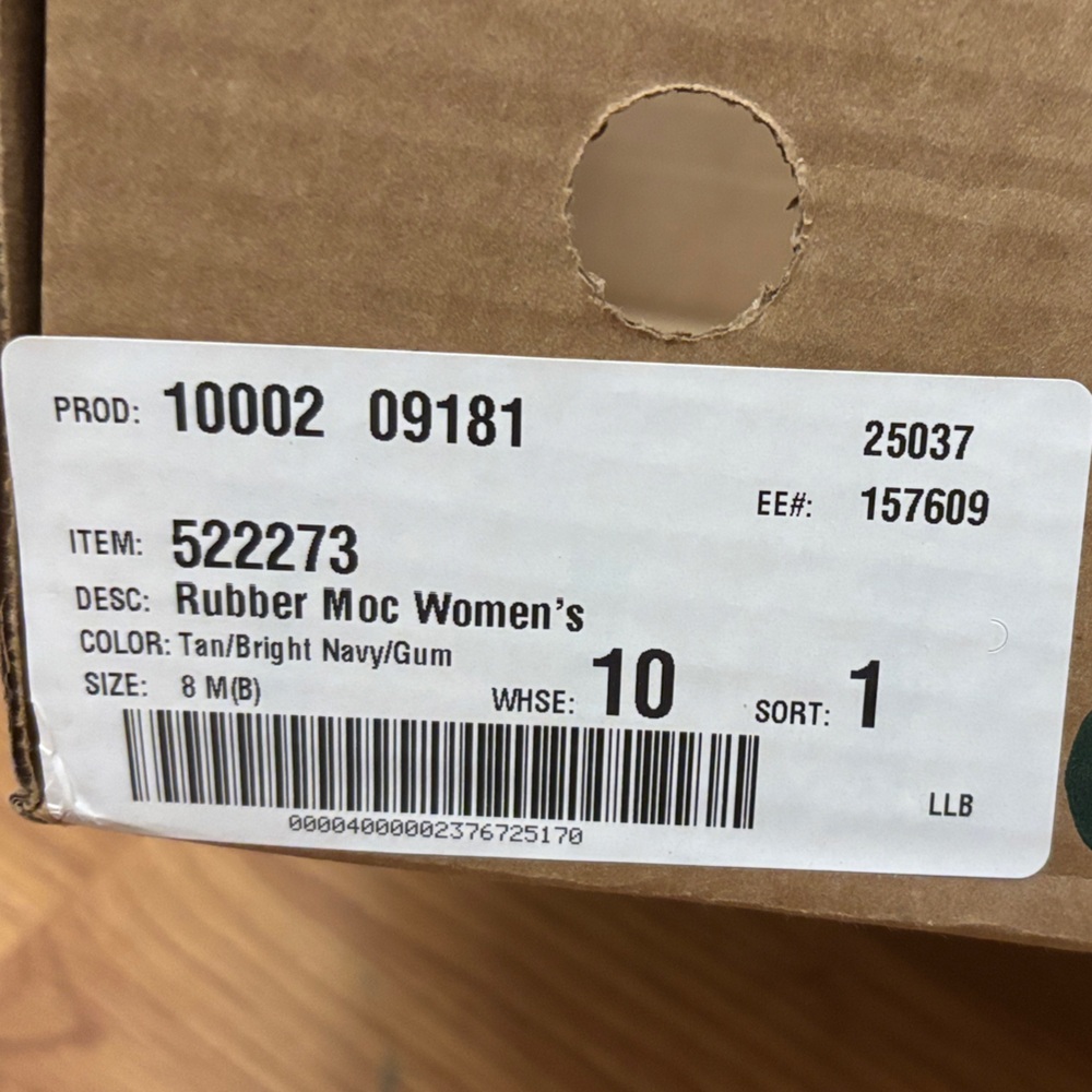 L.L. Bean Women's Rubber Moc Boots - Tan, Navy, Gum
